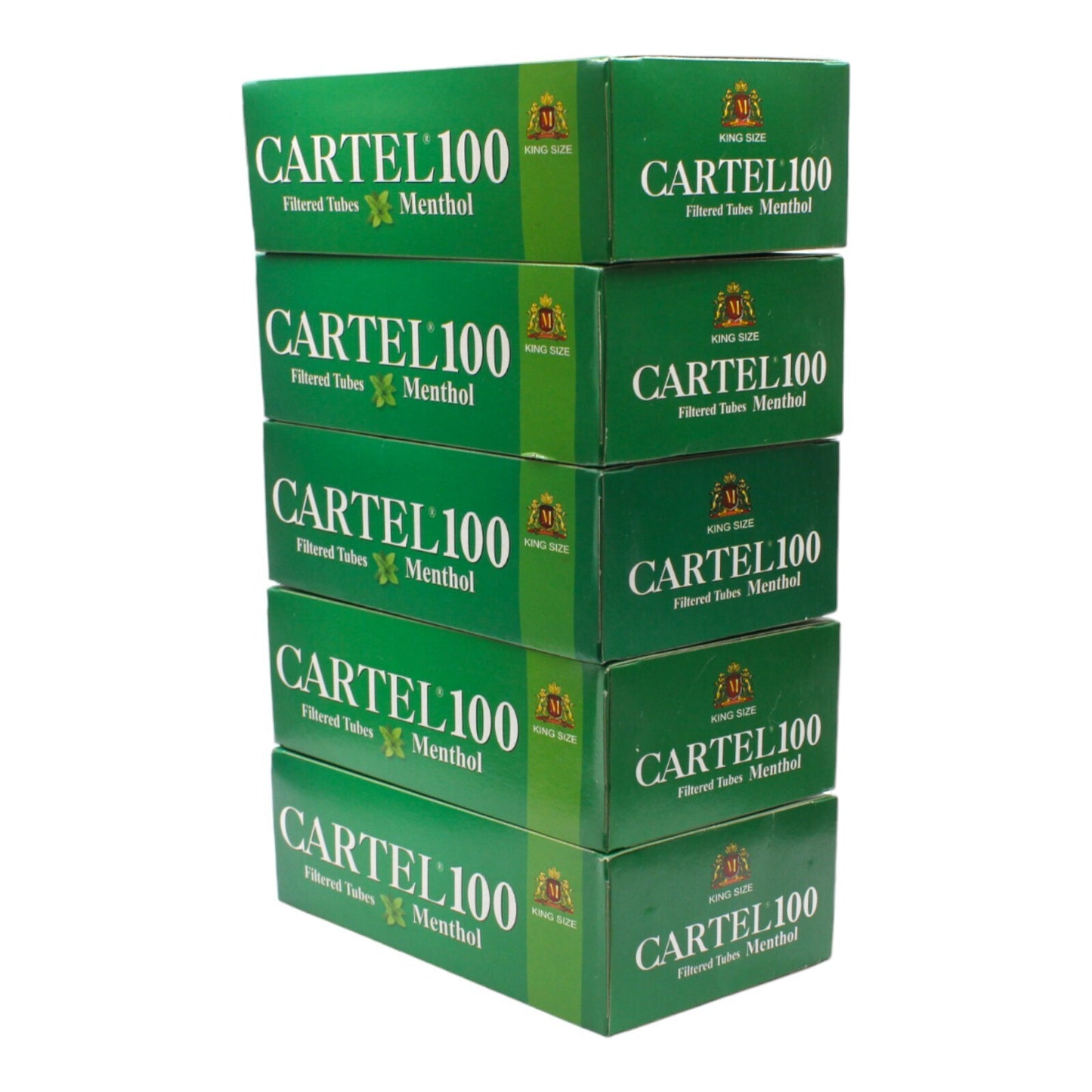 500x Cartel Green Menthol Filter Tubes + Case