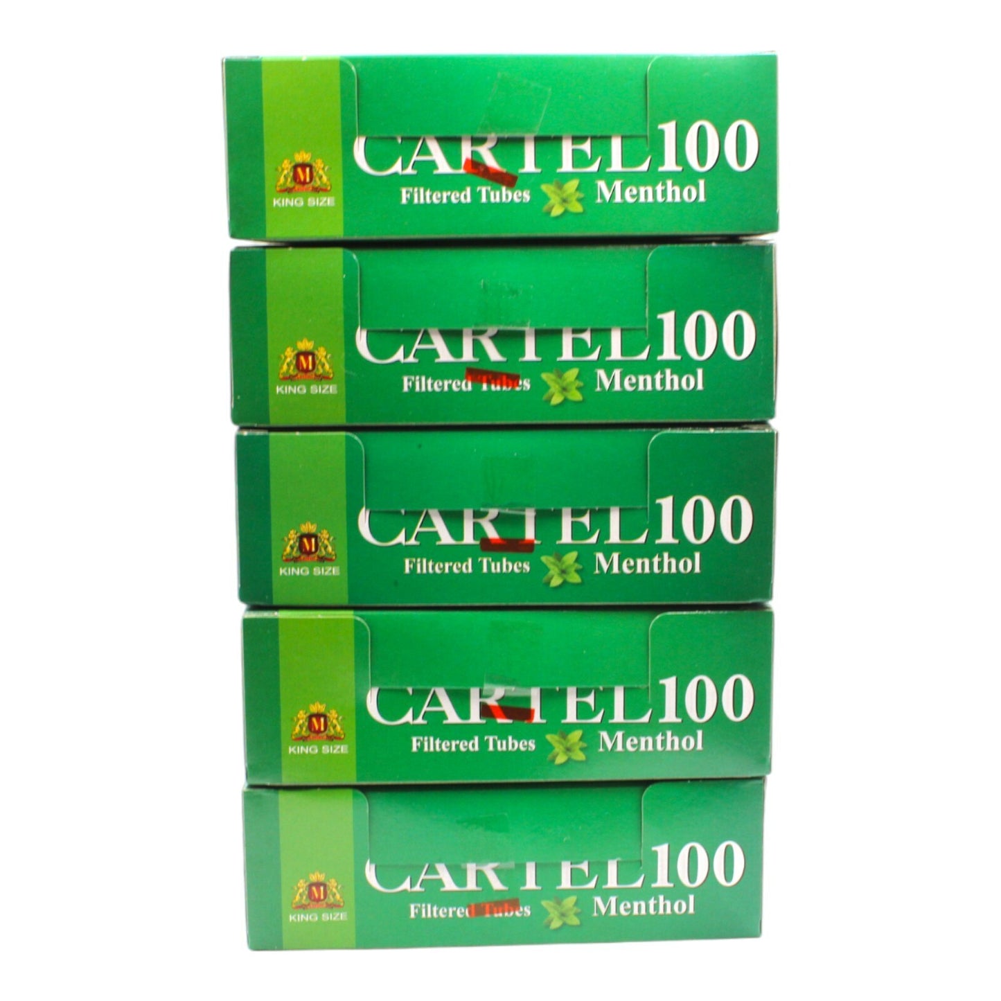 500x Cartel Green Menthol Filter Tubes + Case