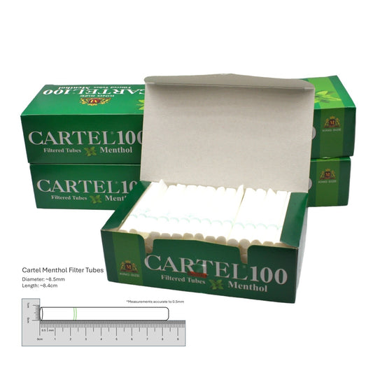 500x Cartel Green Full Flavour Menthol Filter Tubes