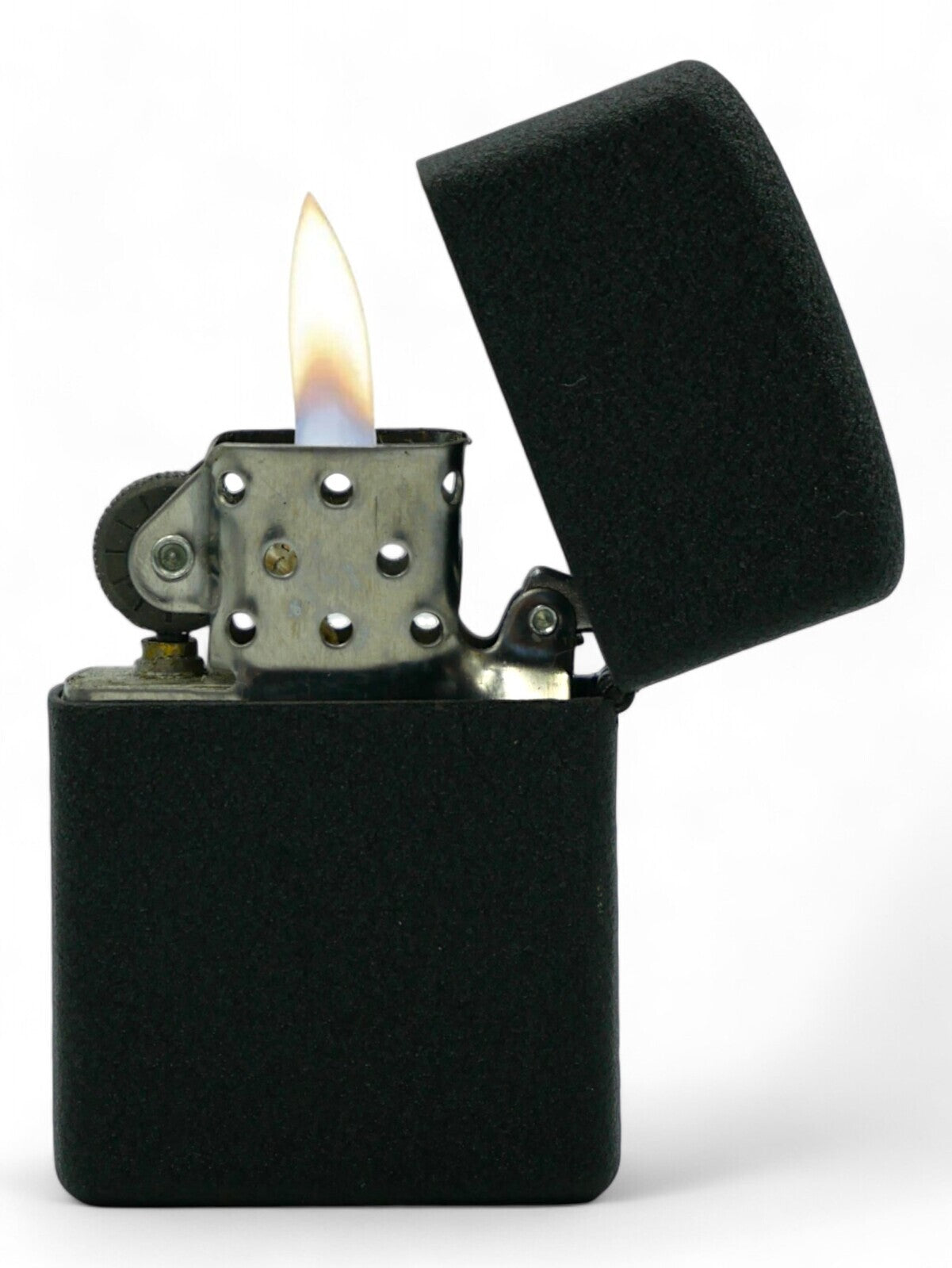 Black Oil Lighter + Enuff Lighter Fluid Refill (133ml) + Zippo Wick, Flints