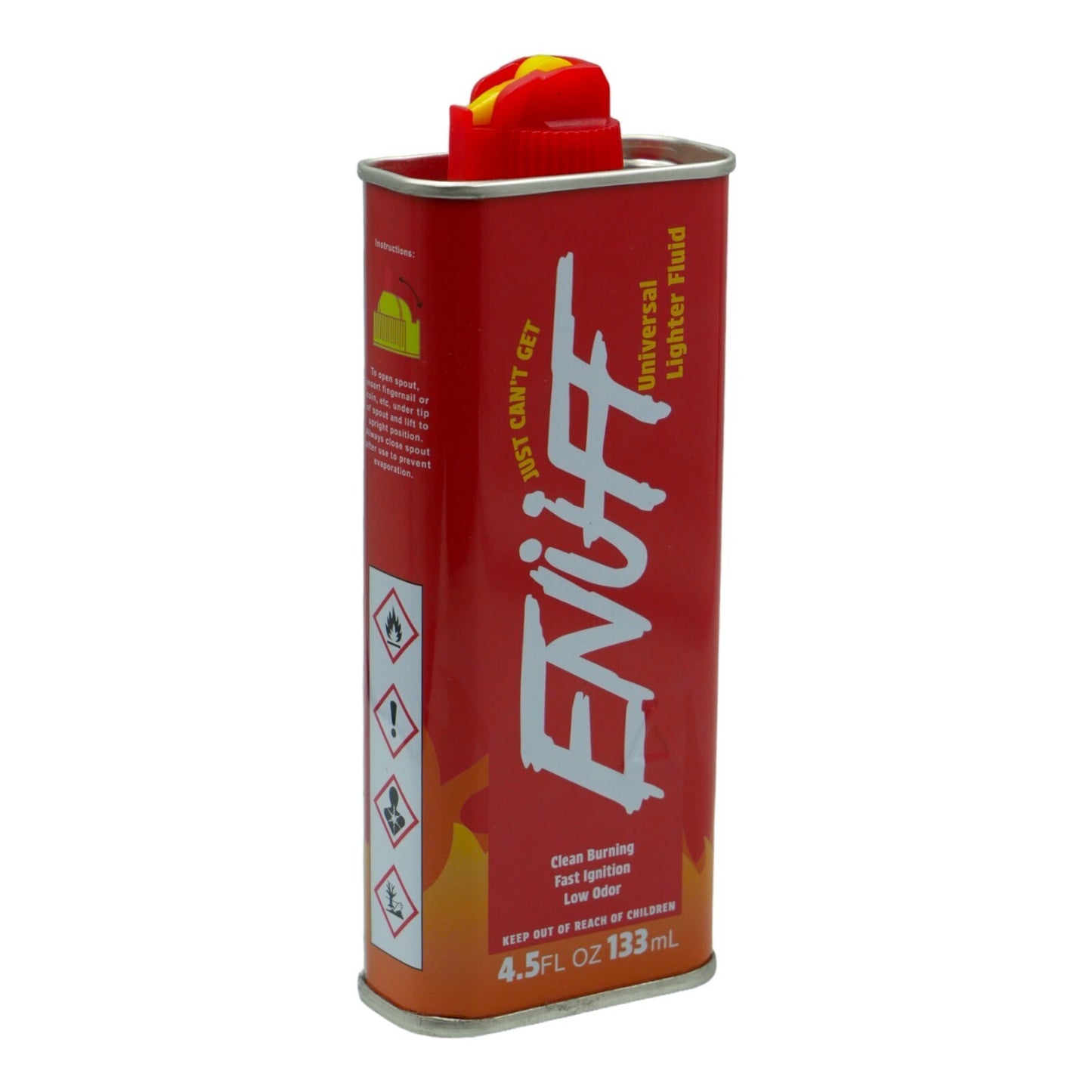 Enuff Lighter FLUID Premium Cigarette Petrol Refill (133ml) + Zippo Wick; Flints