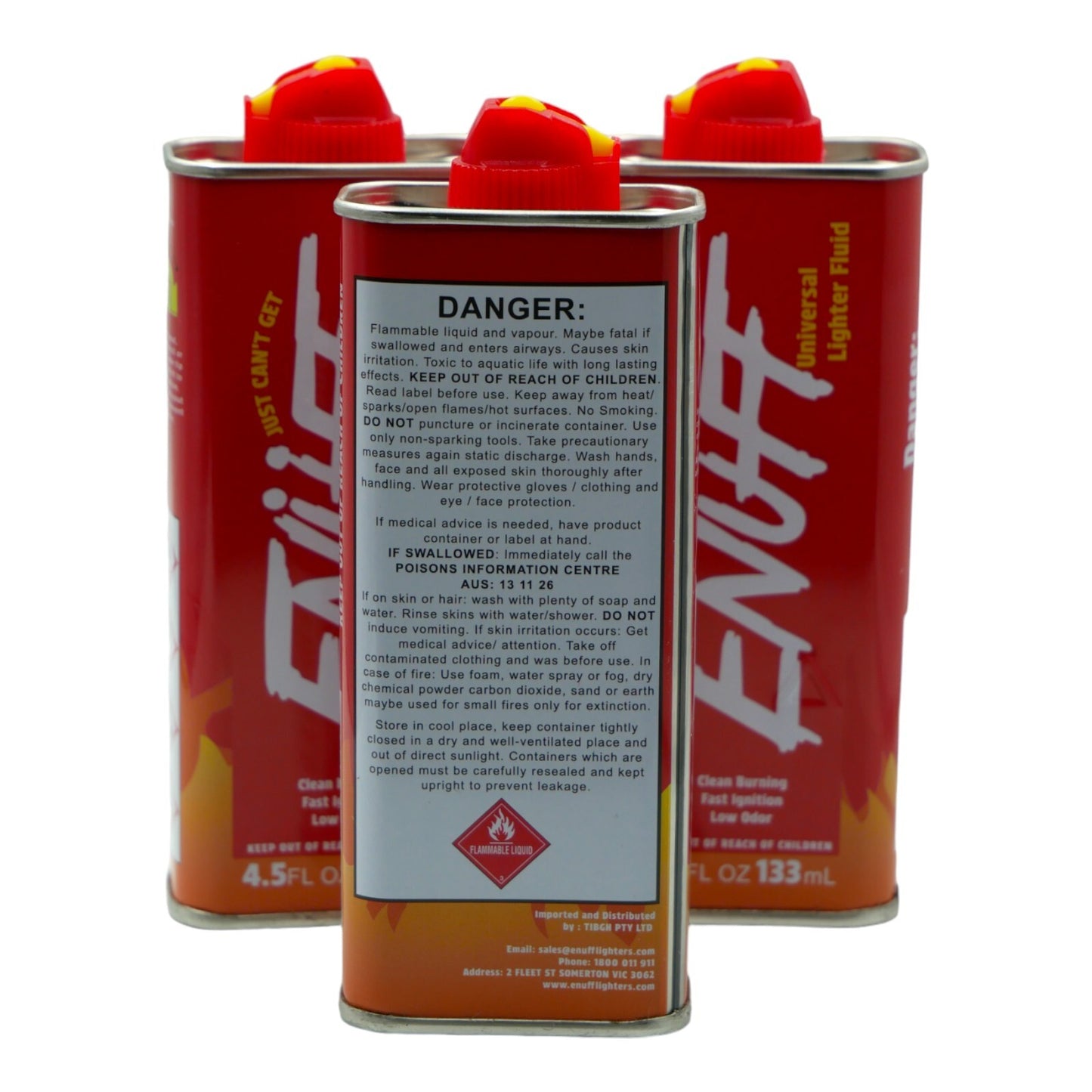 3 Packs Enuff Lighter Fluid Refill (133ml)