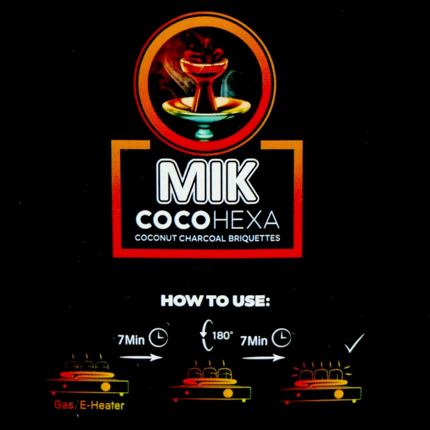 MIK Coco Hexagonal Shisha Charcoal - 1kg Box - Premium Natural Coconut Briquettes