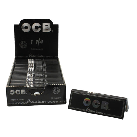 Box of 25 OCB Premium Black 1 1/4 Size Rolling Papers