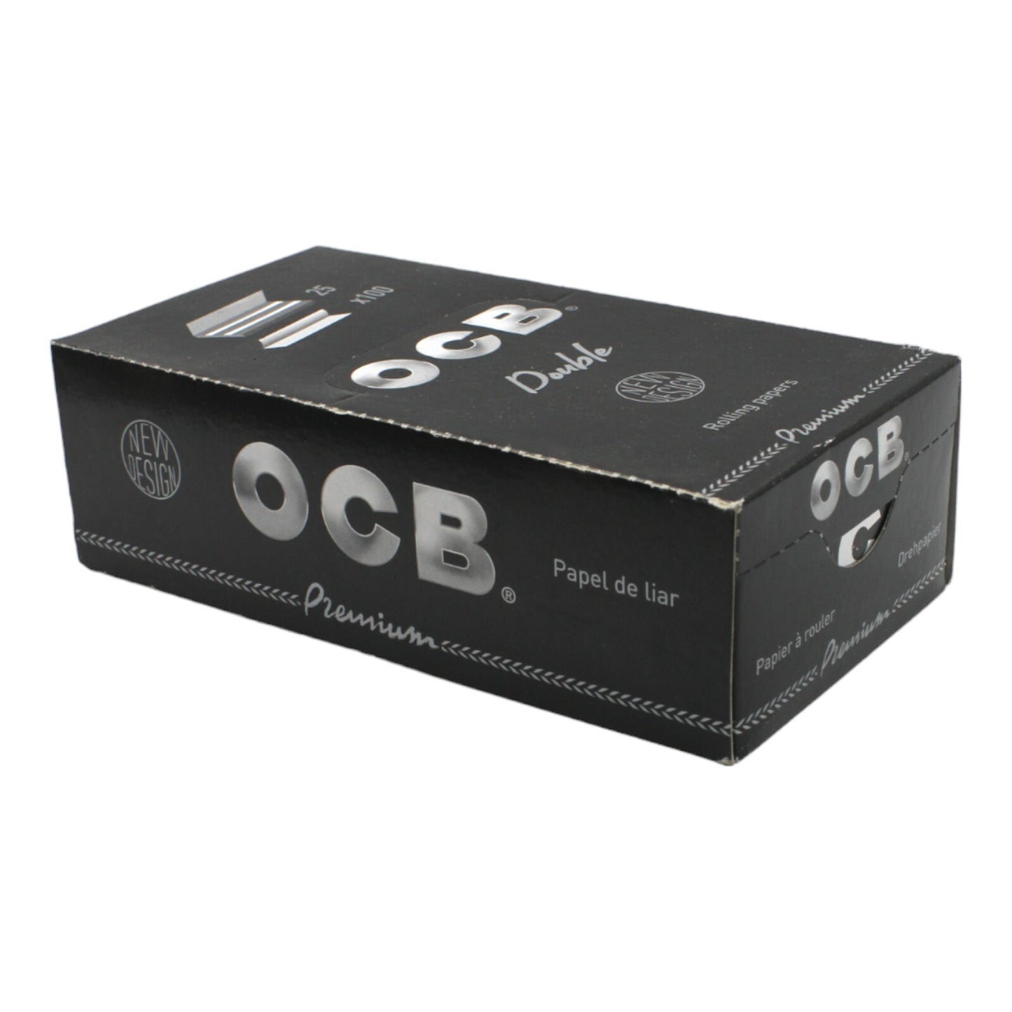 Box of 25 OCB Premium Black Double Regular Size Rolling Papers