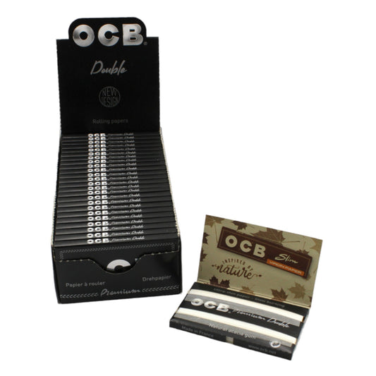 Box of 25 OCB Premium Black Double Regular Size Rolling Papers