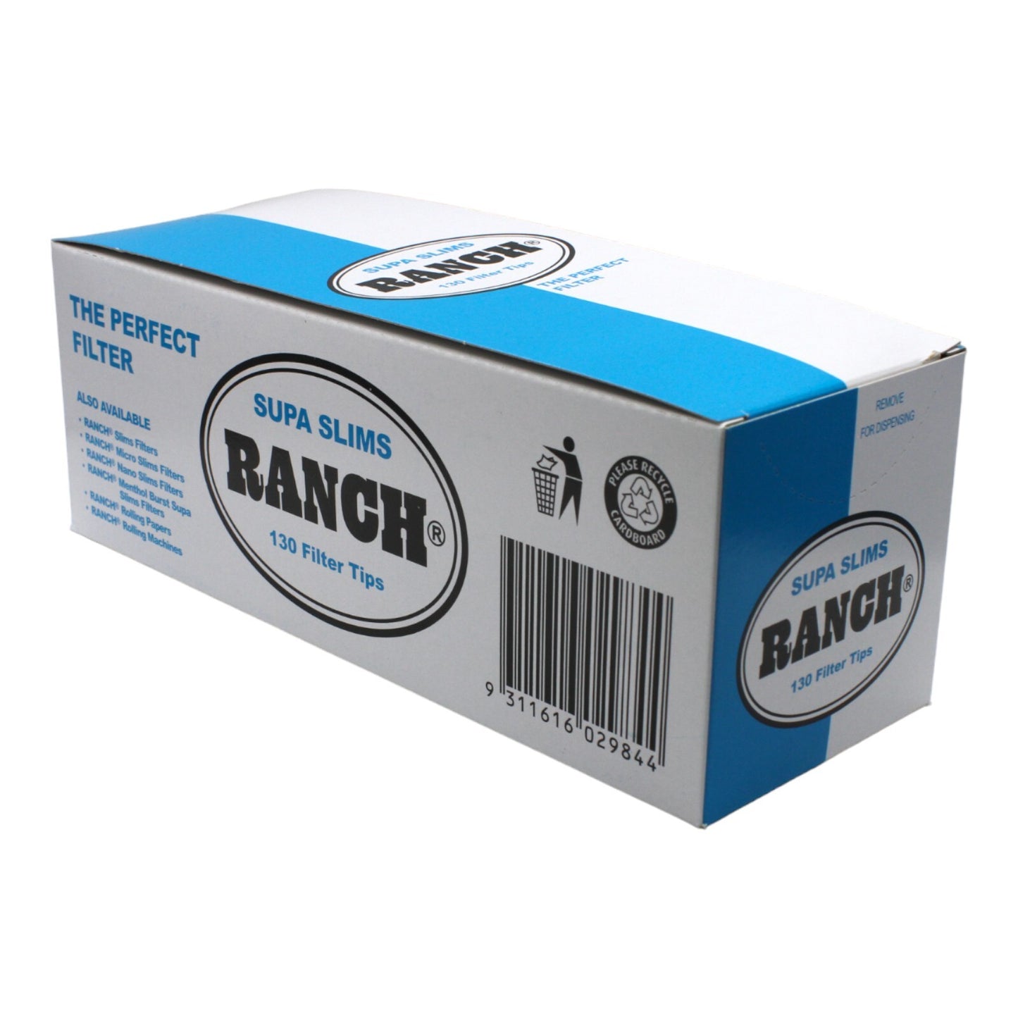 Box of 12 Ranch Supa Slim Light Blue Filters 1560 Tips