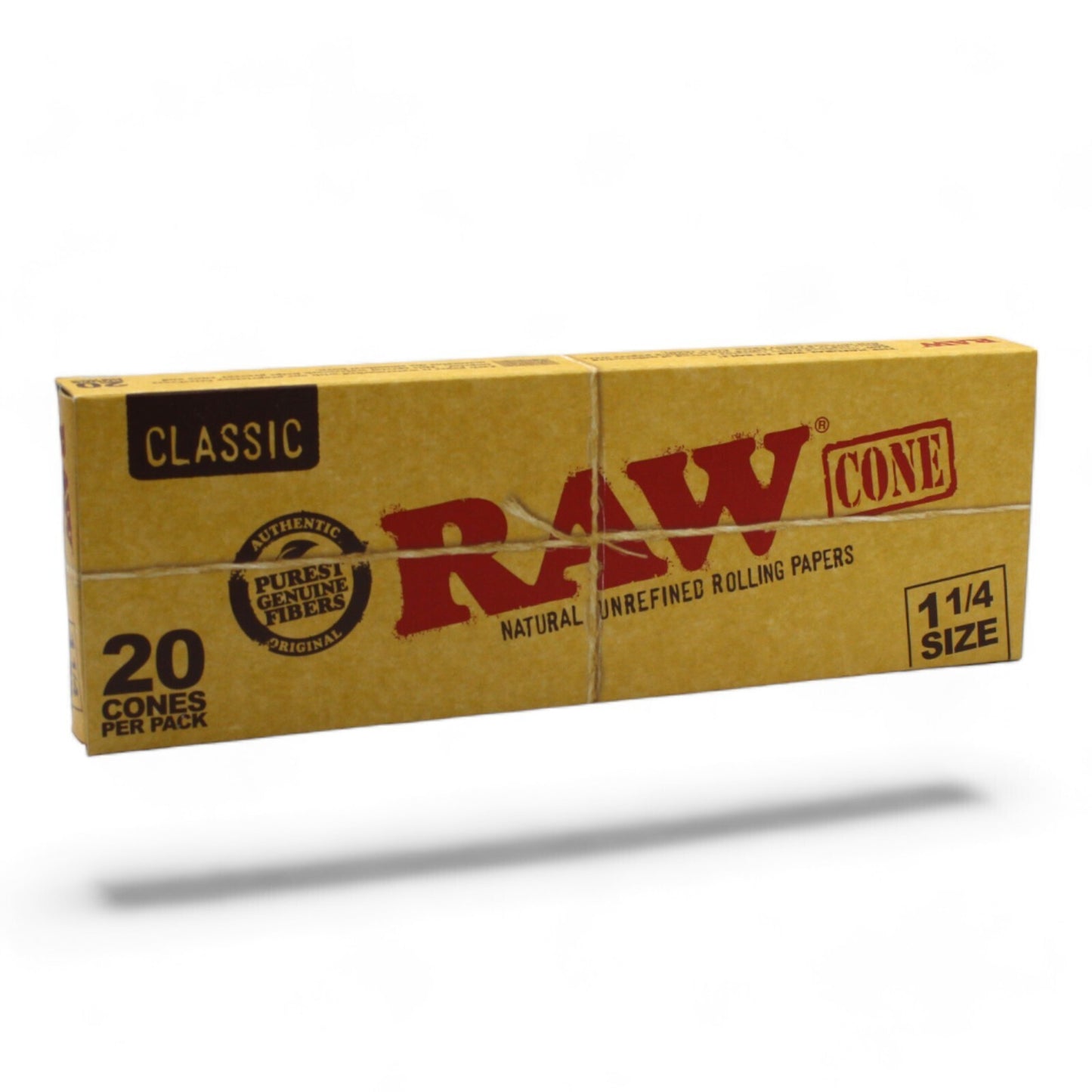 RAW Six Shooter with 40 1 1/4 Classic Natural Pre Rolled Cones + Free Tube