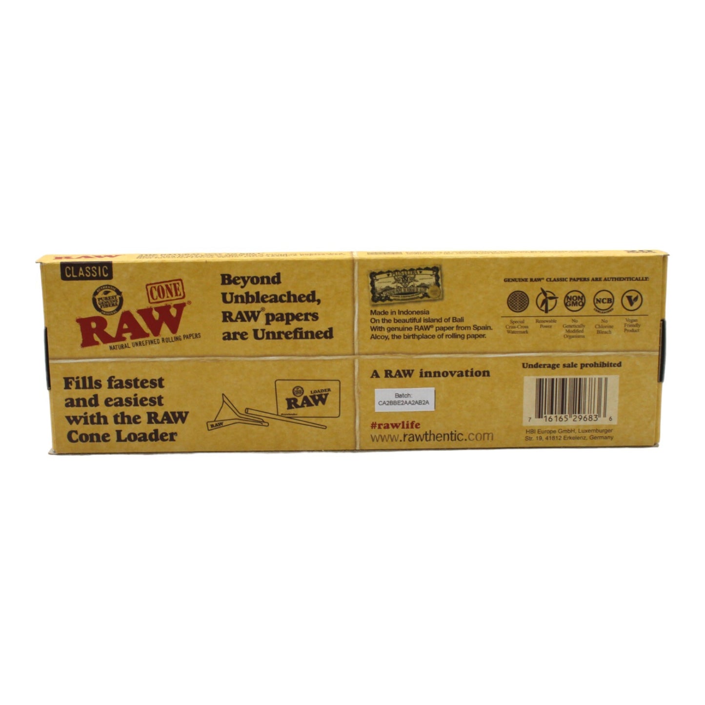 Raw Classic King Size Pre Rolled Cones 20 Pack