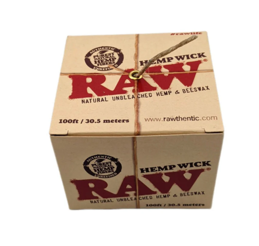 2 Packs RAW 30.5m Hemp Wick 100ft Natural Unbleached Hemp & Beeswax Roll