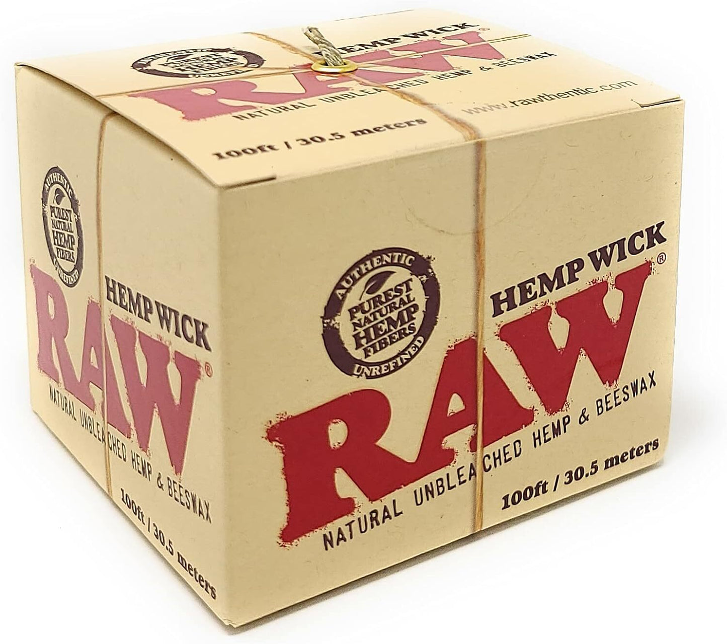 2 Packs RAW 30.5m Hemp Wick 100ft Natural Unbleached Hemp & Beeswax Roll