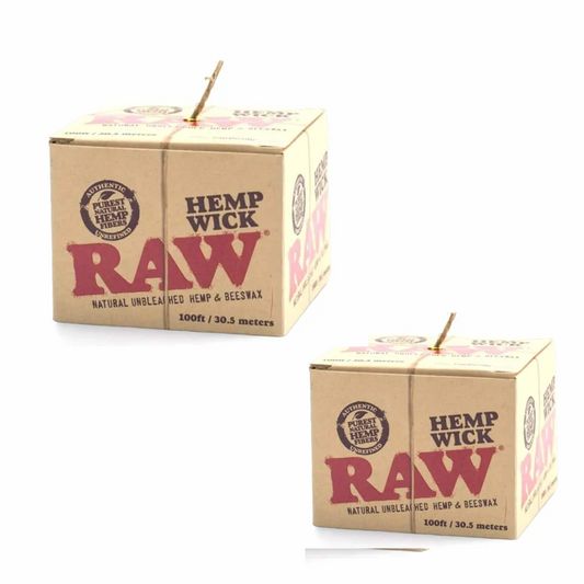 2 Packs RAW 30.5m Hemp Wick 100ft Natural Unbleached Hemp & Beeswax Roll