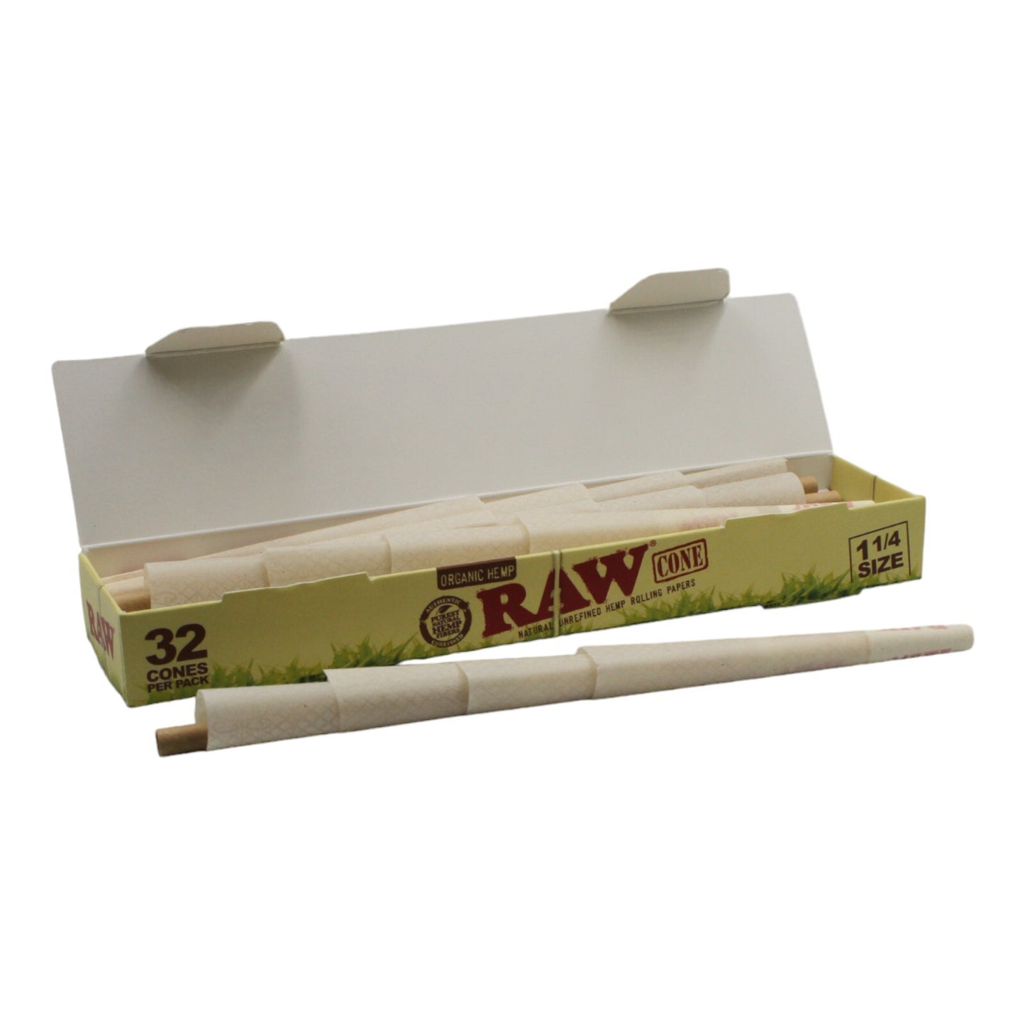 Raw Organic 1 1/4 Pre Rolled Cones 32 Pack