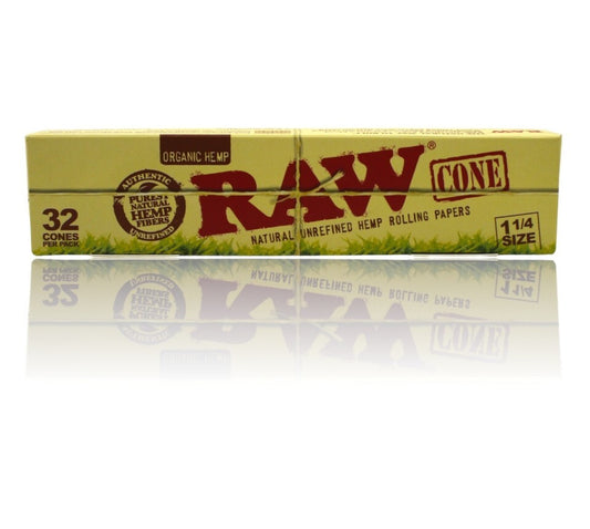 Raw Organic 1 1/4 Pre Rolled Cones 32 Pack