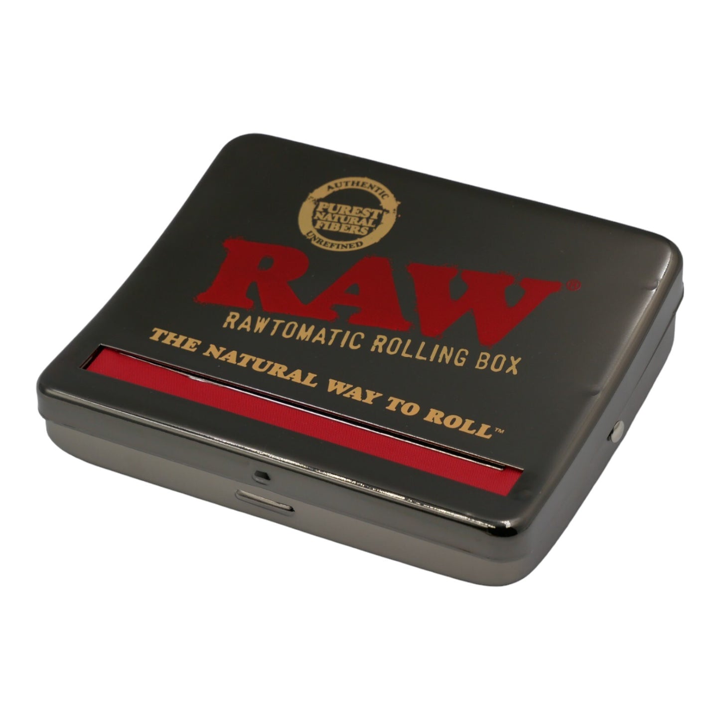 RAW 110mm King Size Automatic Metal Rolling Box - Black Chrome