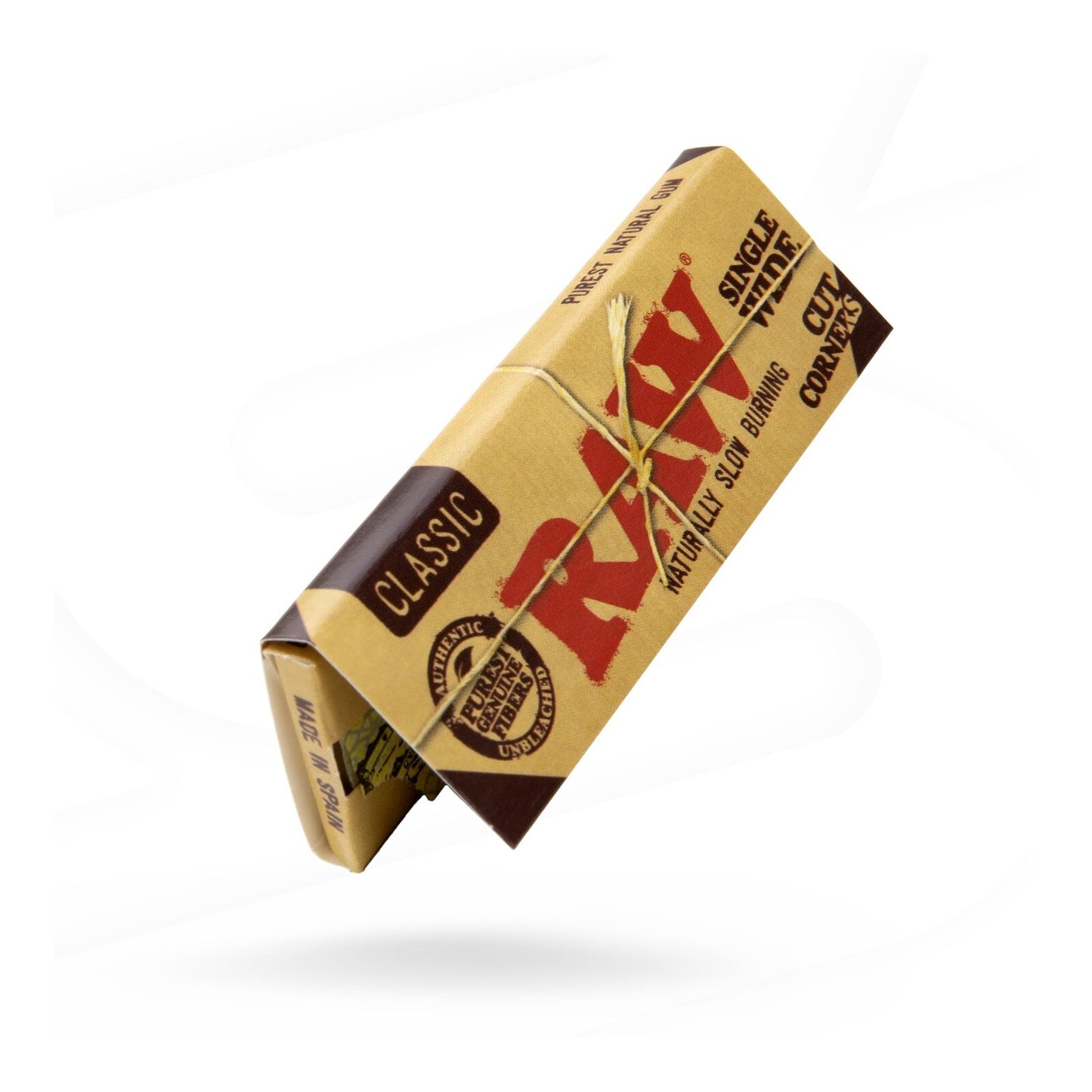 RAW Classic Single Wide Cut Corners Natural Smoking Papers (50 Leaves)