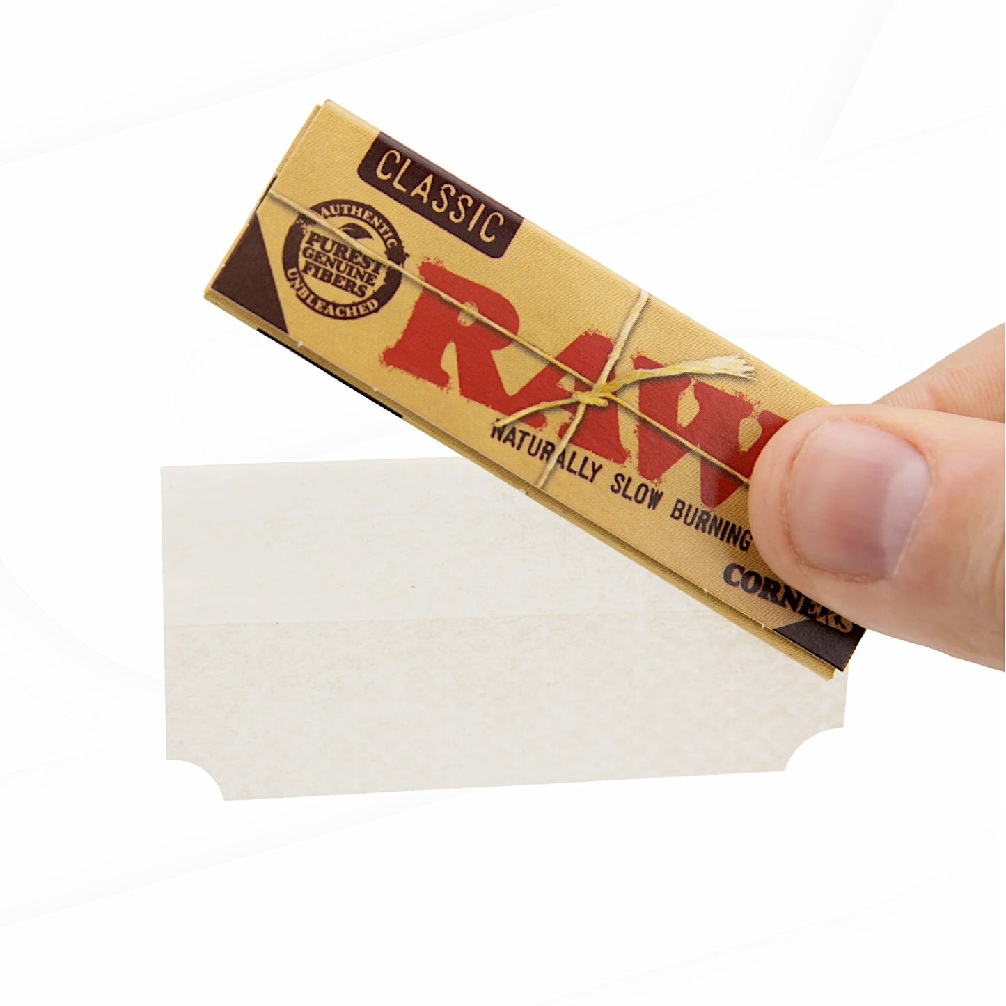 RAW Classic Single Wide Cut Corners Natural Smoking Papers (50 Leaves)