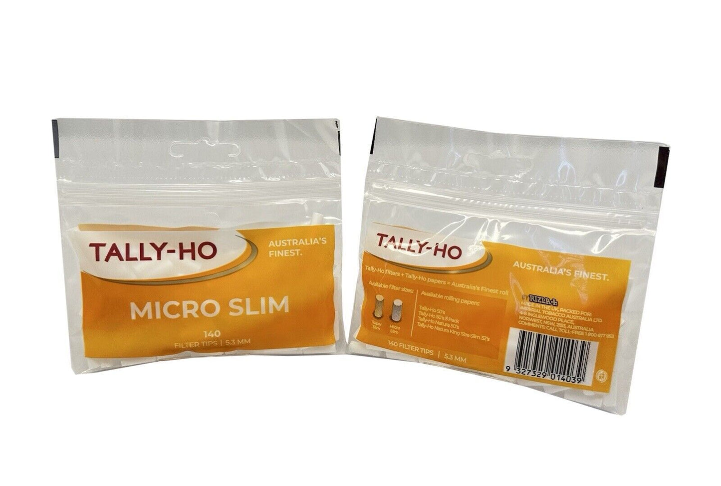 Tally-Ho Micro Slim Orange Filter Tips - Full Box 1400 Tips