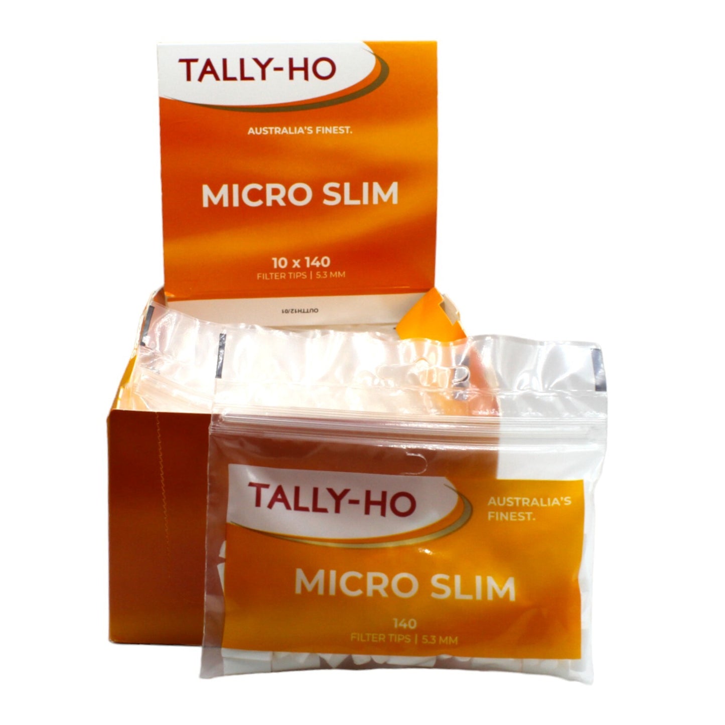 Tally-Ho Micro Slim Orange Filter Tips - Full Box 1400 Tips