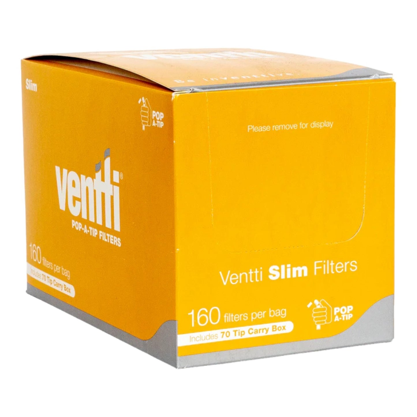 Ventti Pop A Tip Yellow Slim Filters - Box of 12