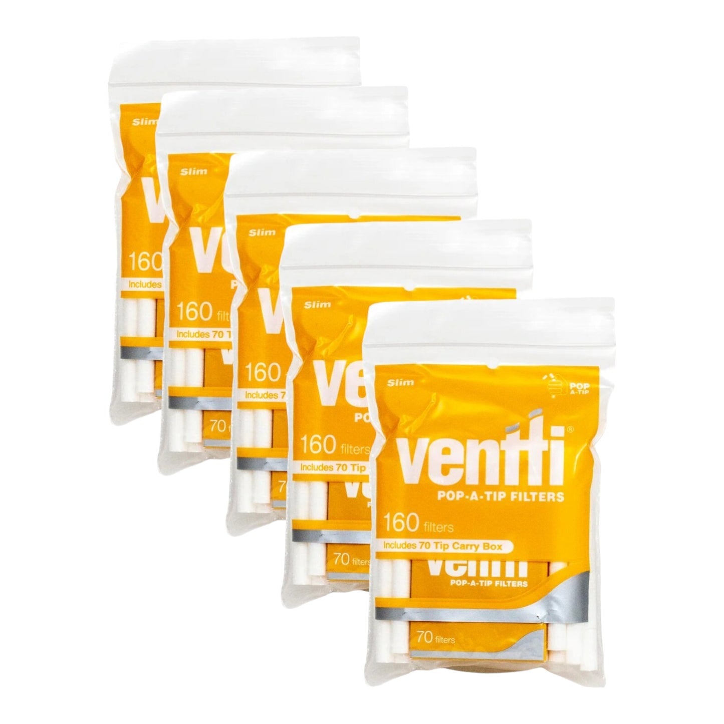 Ventti Pop A Tip Yellow Slim Filters - Box of 12