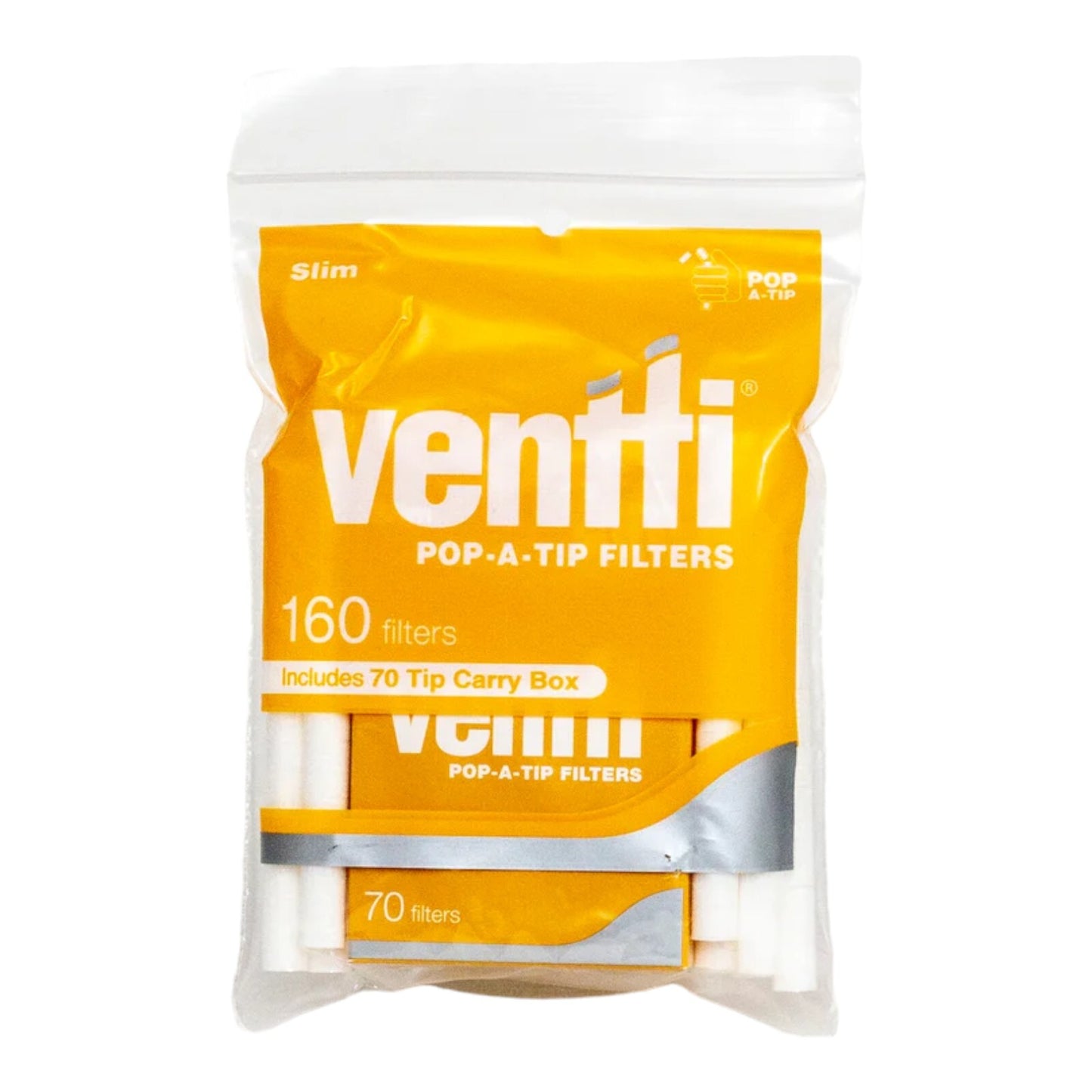 Ventti Pop A Tip Yellow Slim Filters - Box of 12