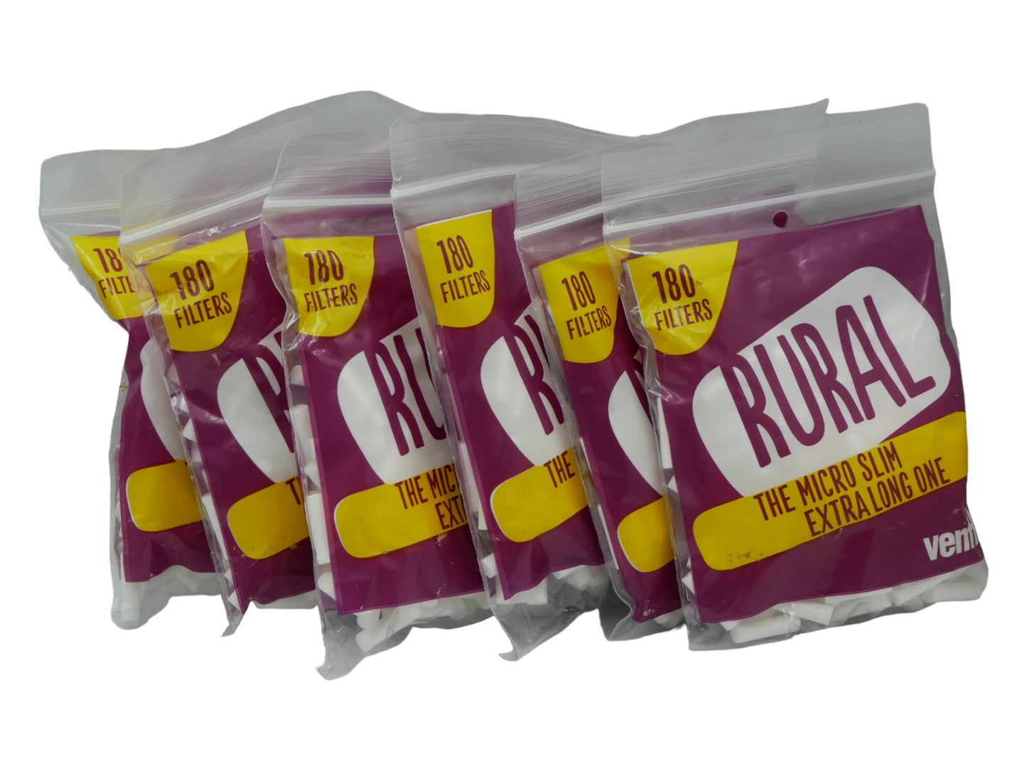 12 Packs Ventti Rural Micro Slim Extra Long Filters (180 Tips Per Bag)