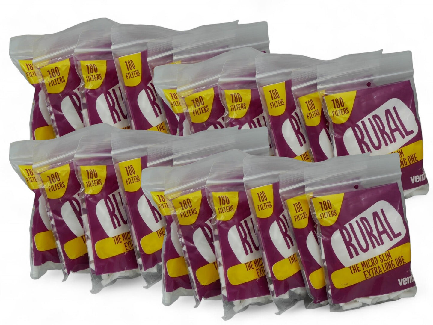 24 Packs Ventti Rural Micro Slim Extra Long Filters (180 Tips Per Bag)