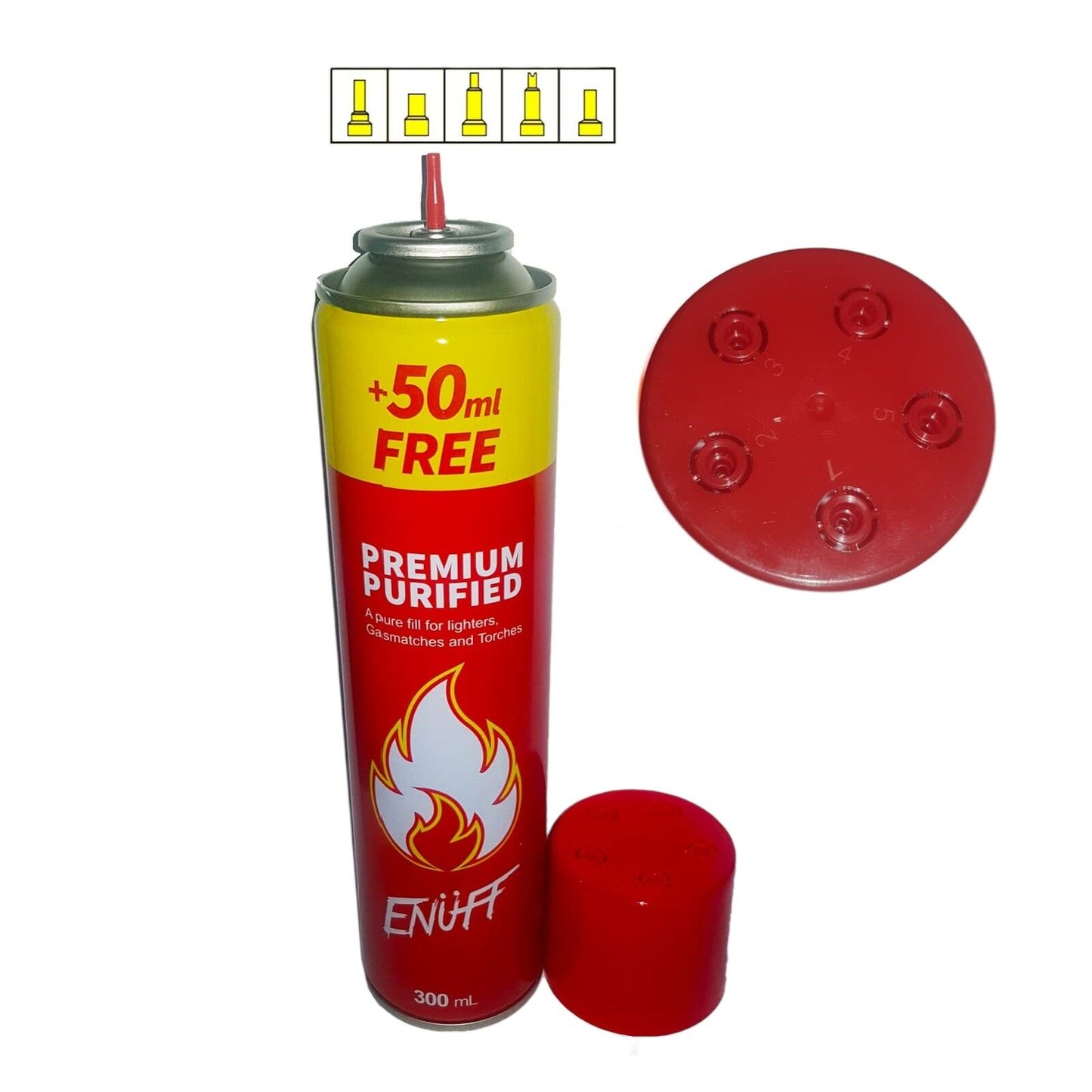 3 x Enuff Premium Butane Gas Refill 300ml - Universal Jet Torch