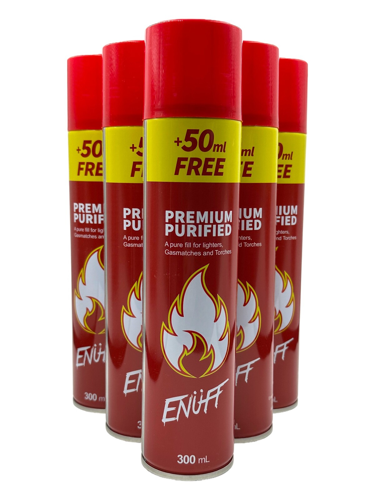 6 x Enuff Premium Butane Gas Refill 300ml - Universal