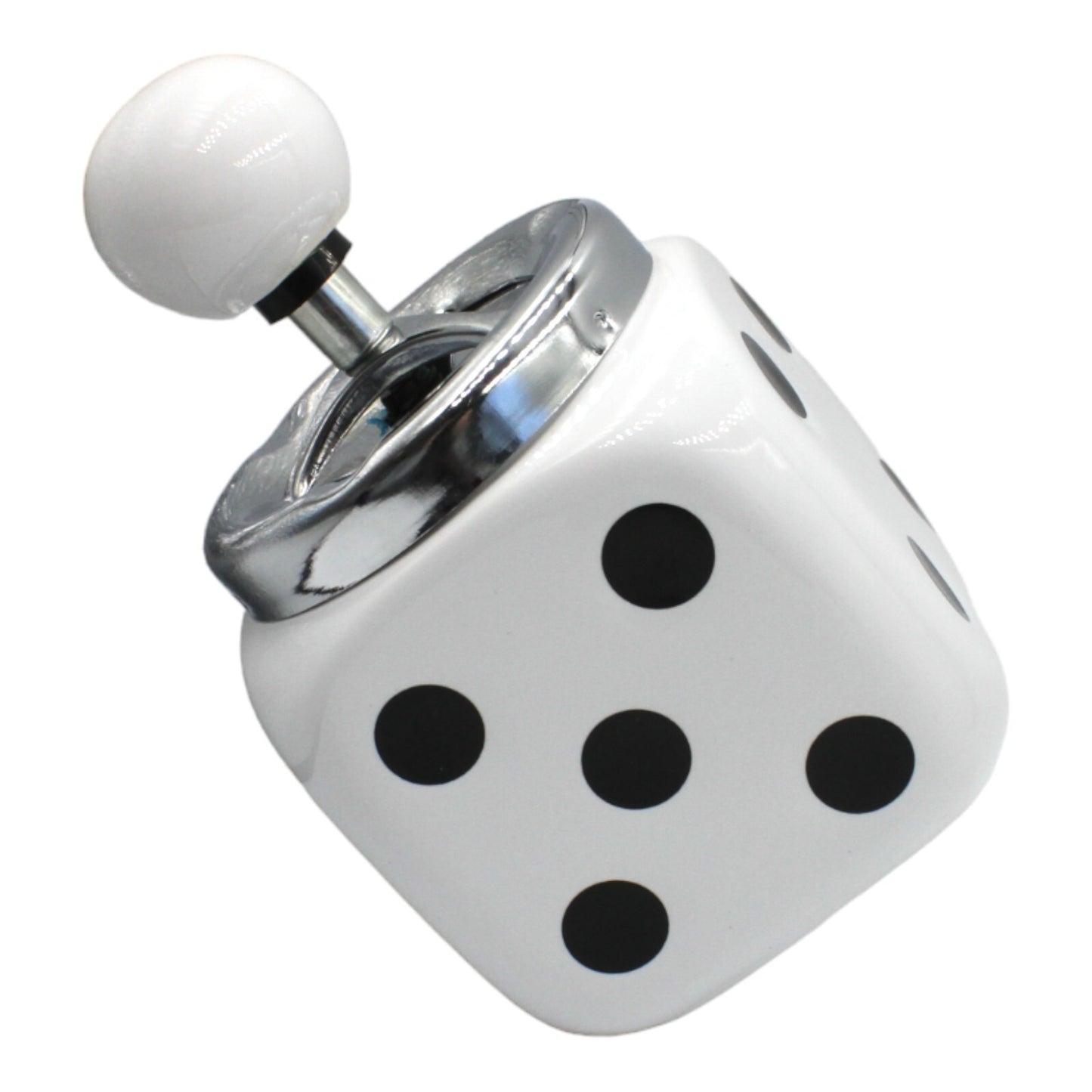 Vintage White Ceramic Dice Ashtray - Outdoor/Indoor