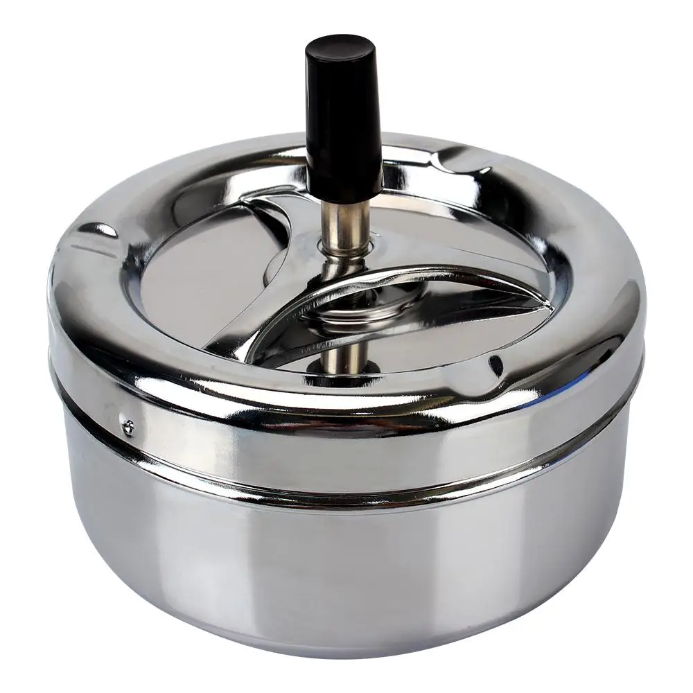 Stainless Steel Ashtray - Outdoor, Swivel Lid, Assorted