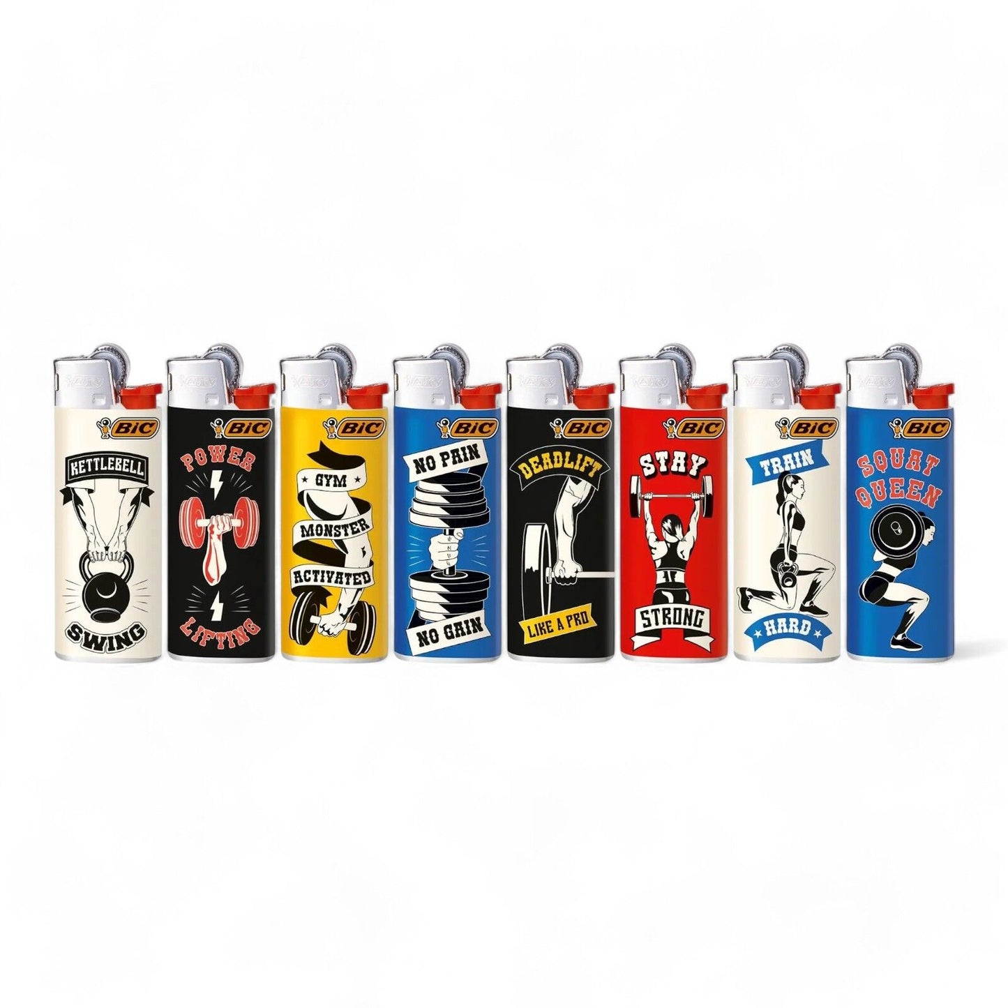 50x BIC Maxi Body Building Gym Lighters  Special Edition Pocket Lighters