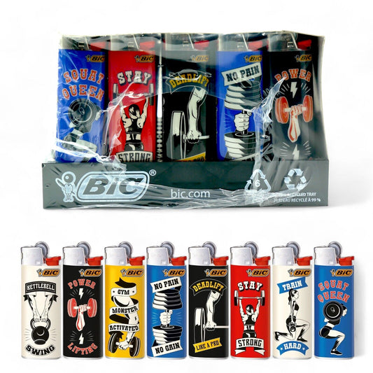 50x BIC Maxi Body Building Gym Lighters  Special Edition Pocket Lighters