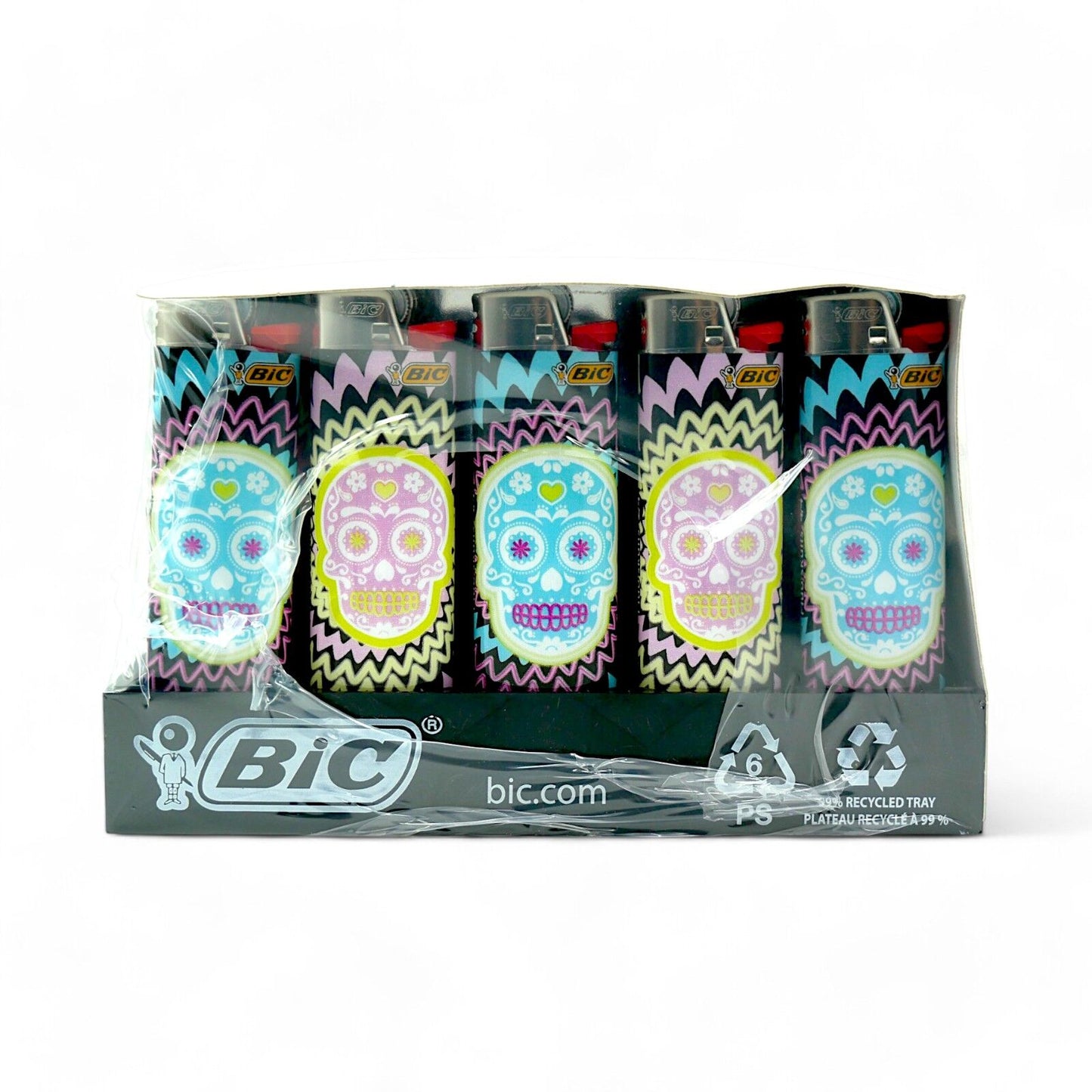 50x BIC Maxi Fluo Skull Lighters  Special Edition Pocket Lighters