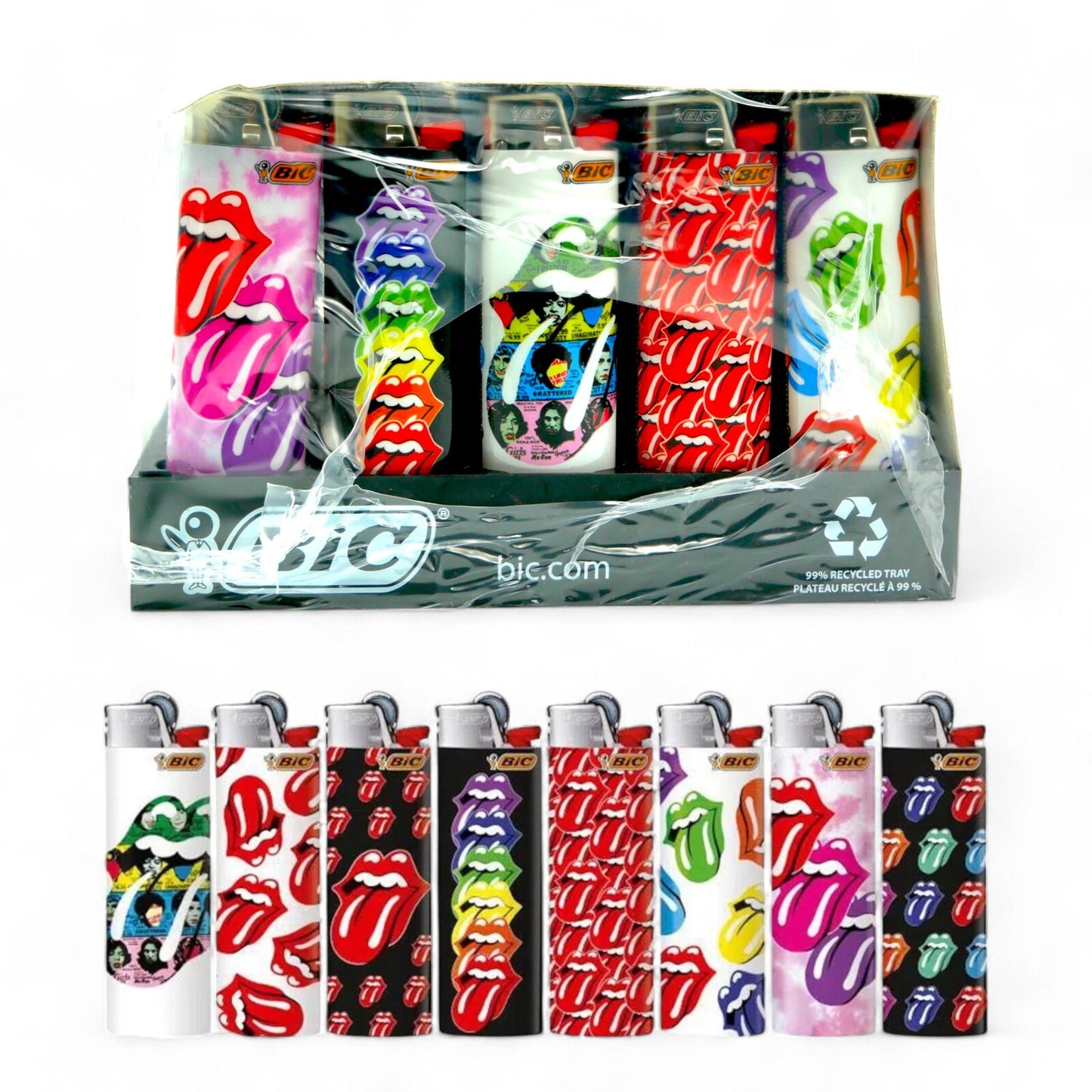 50x BIC Maxi Lighters Rolling Stones Limited Edition J26 Lips Bulk Box