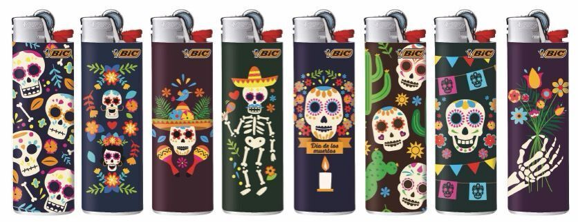 50x BIC Maxi Mexican Skull Lighters