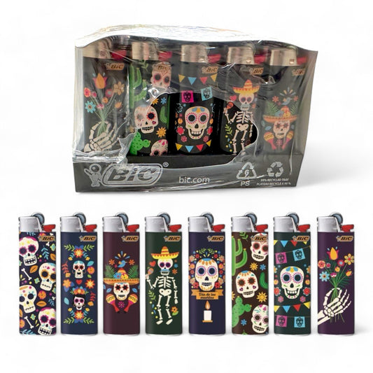 50x BIC Maxi Mexican Skull Lighters