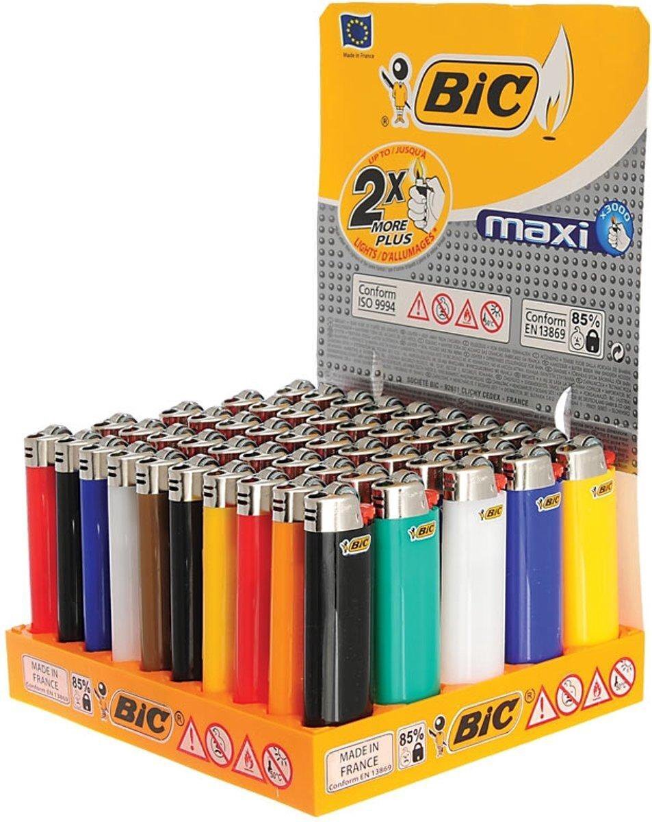 50x BIC Maxi Lighters Assorted Colors