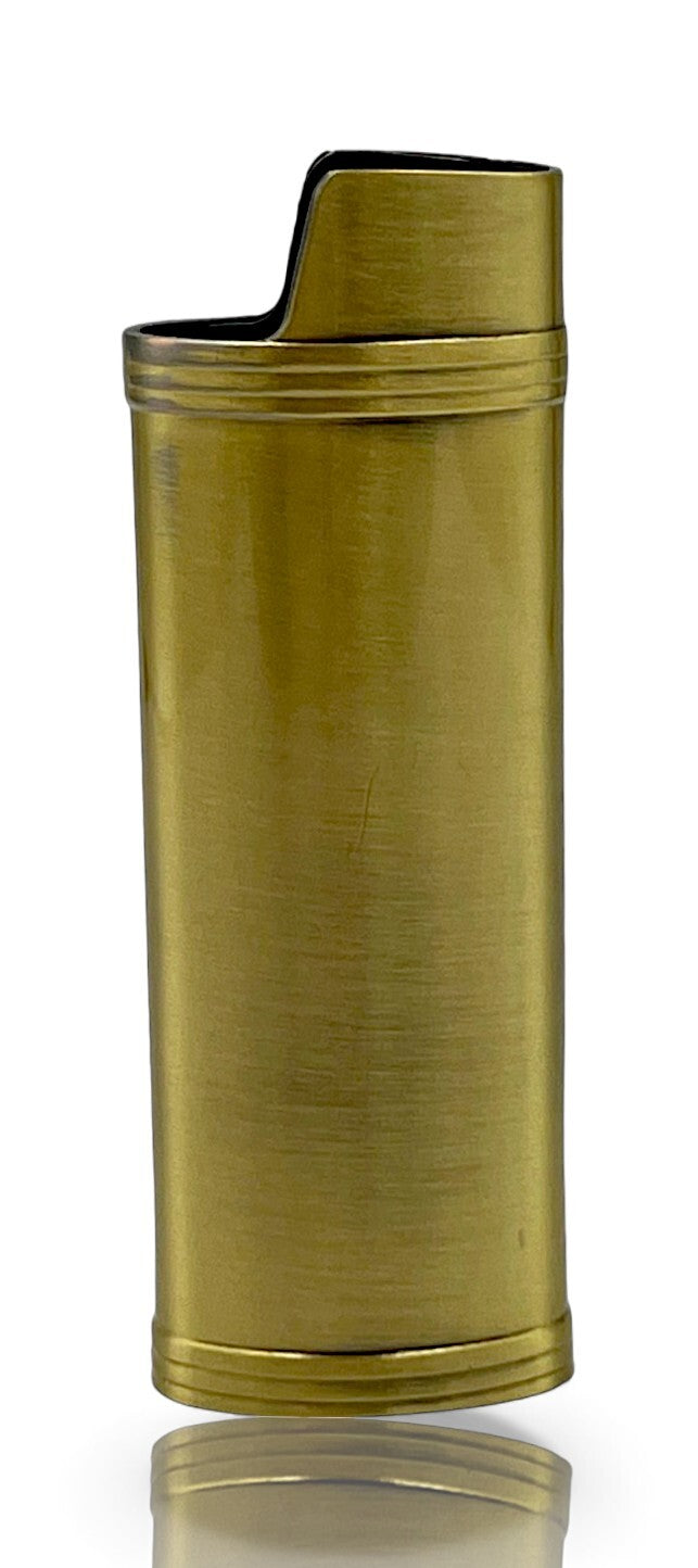 Bronze Metal Lighter Case Cover Sleeve For BIC Large Lighter