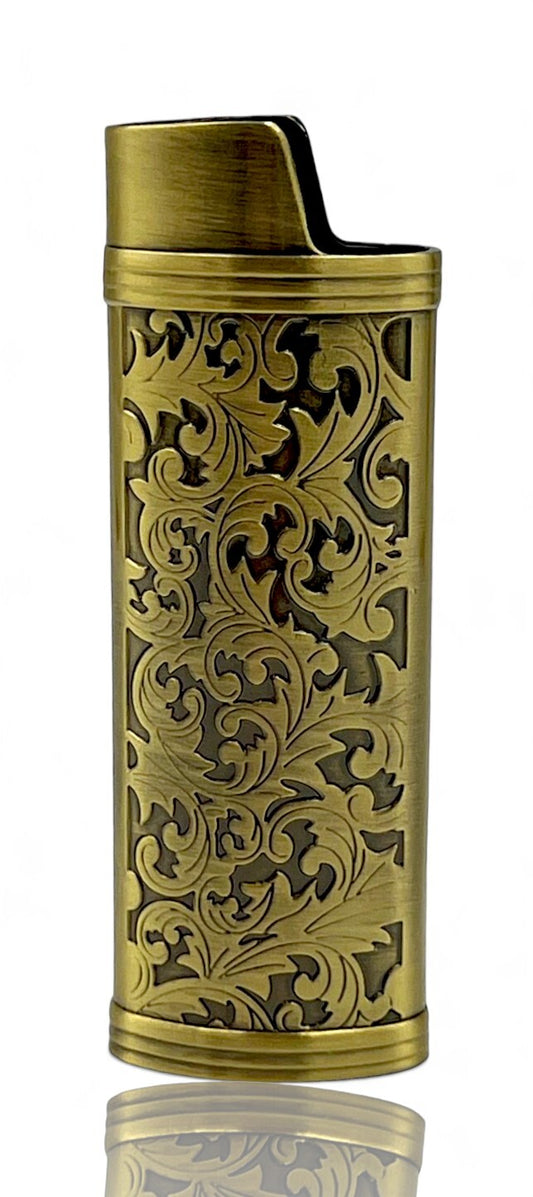 Bronze Metal Lighter Case Cover Sleeve For BIC Large Lighter