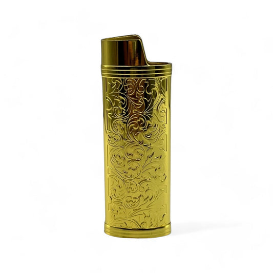 Gold Metal Lighter Case Cover Sleeve For BIC Large Lighter