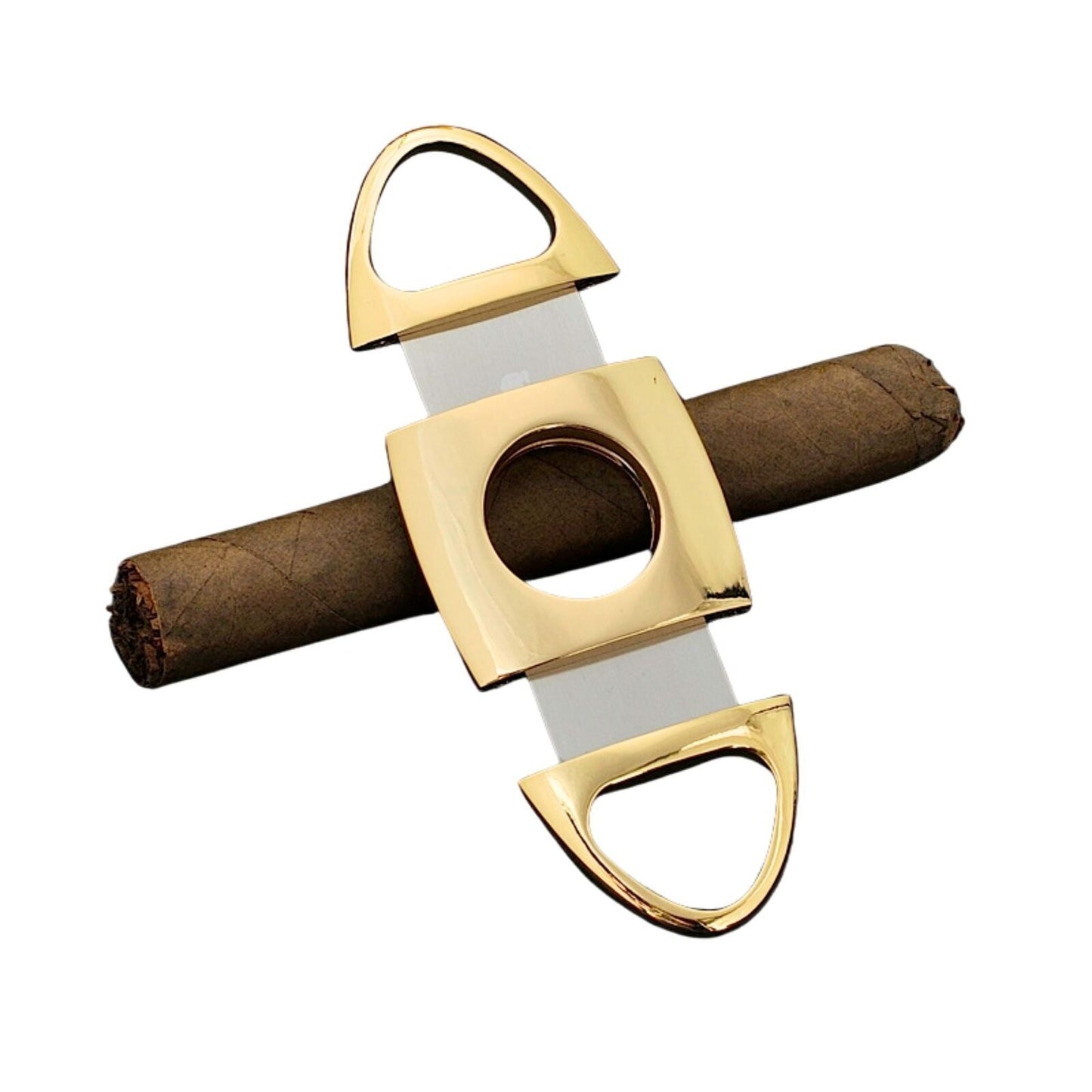 Gold Double Steel Blade Cigar Cutter