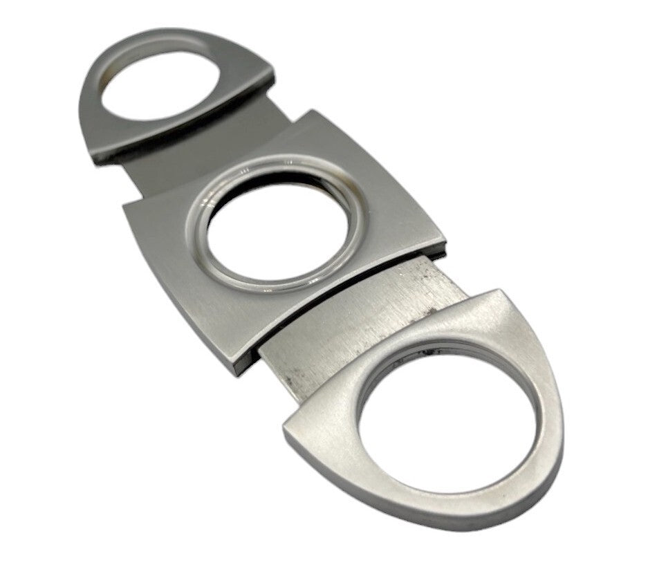 Silver Double Steel Blade Cigar Cutter