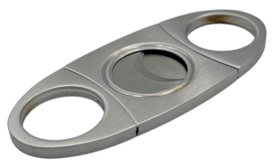 Silver Double Steel Blade Cigar Cutter