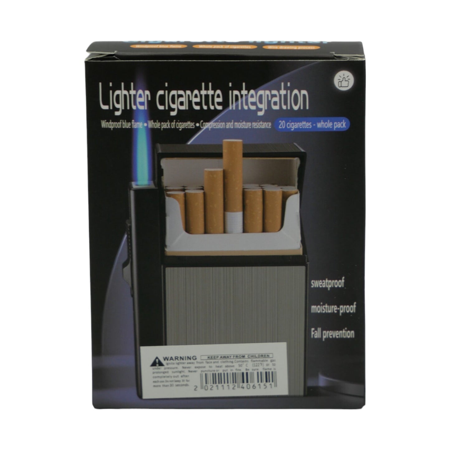 20 Cigarette Case with Jet Lighter 2-in-1 Regular Size Holder