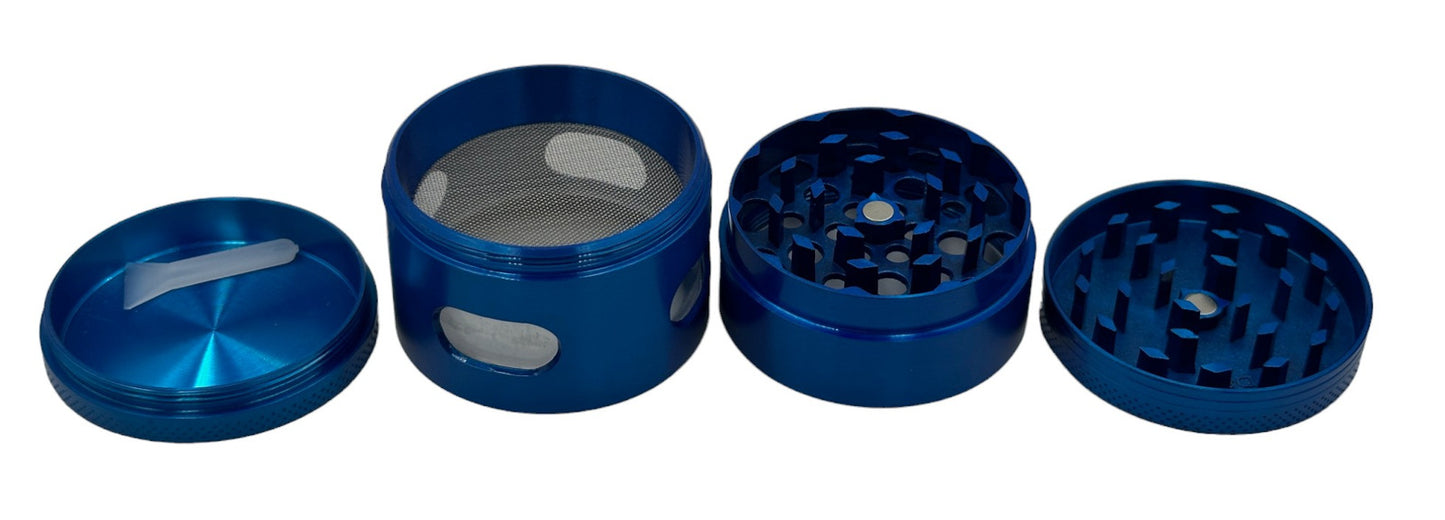 Blue Herb Grinder 4-Layer Smoke Spice Tobacco Crusher