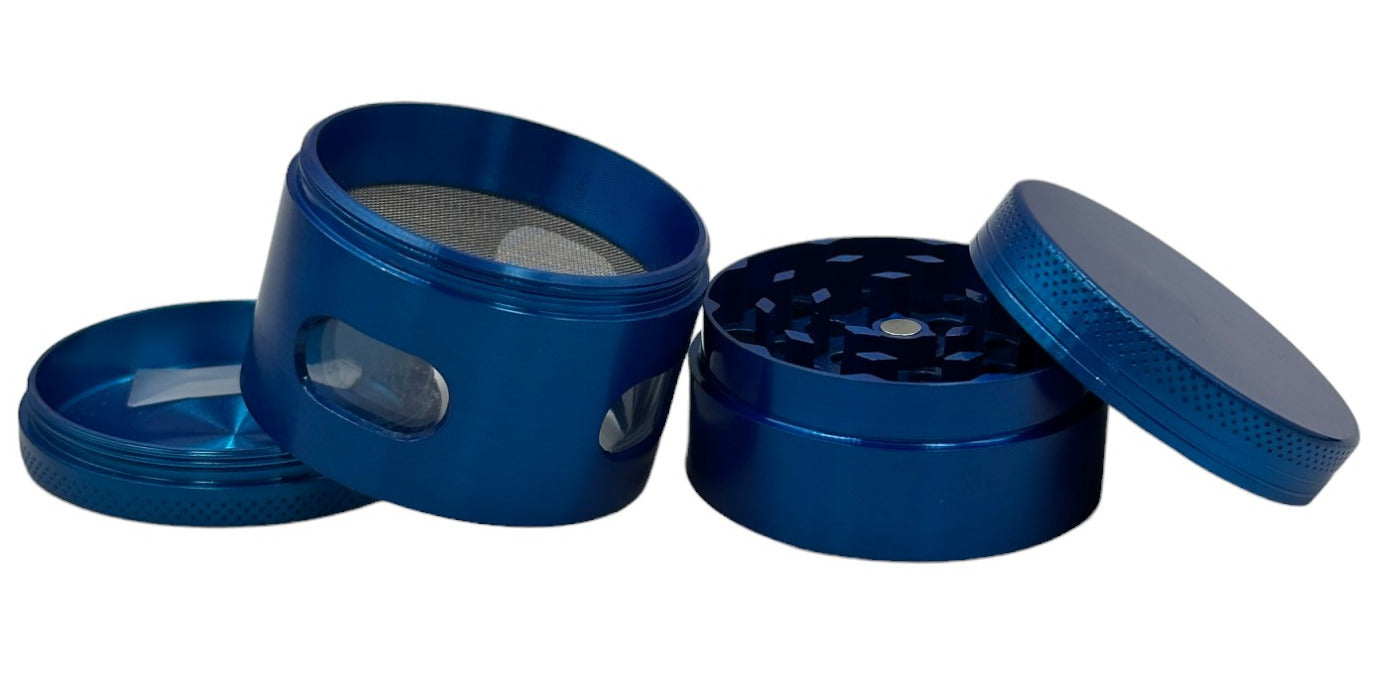 Blue Herb Grinder 4-Layer Smoke Spice Tobacco Crusher