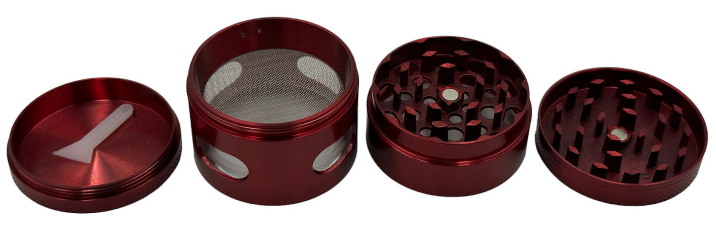 Red Herb Grinder 4-Layer Spice Tobacco Metal Crusher