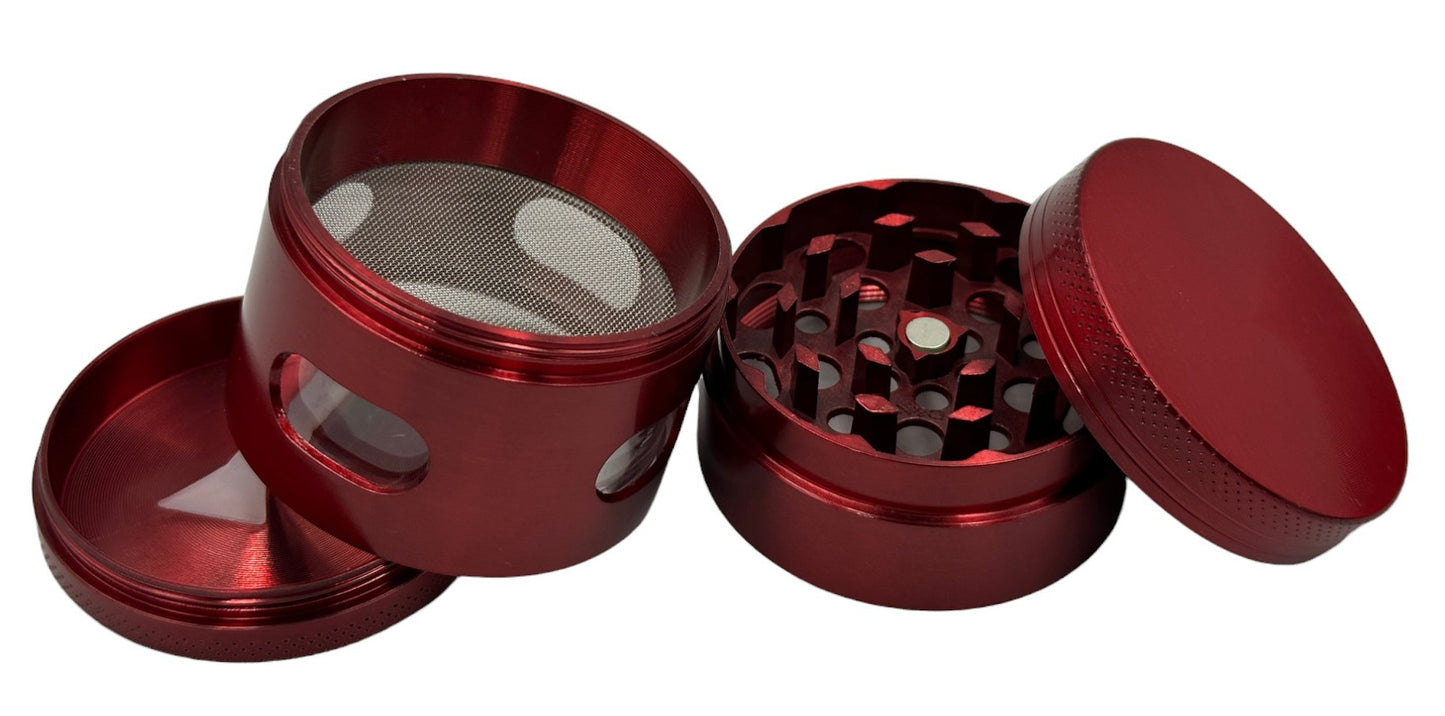 Red Herb Grinder 4-Layer Spice Tobacco Metal Crusher